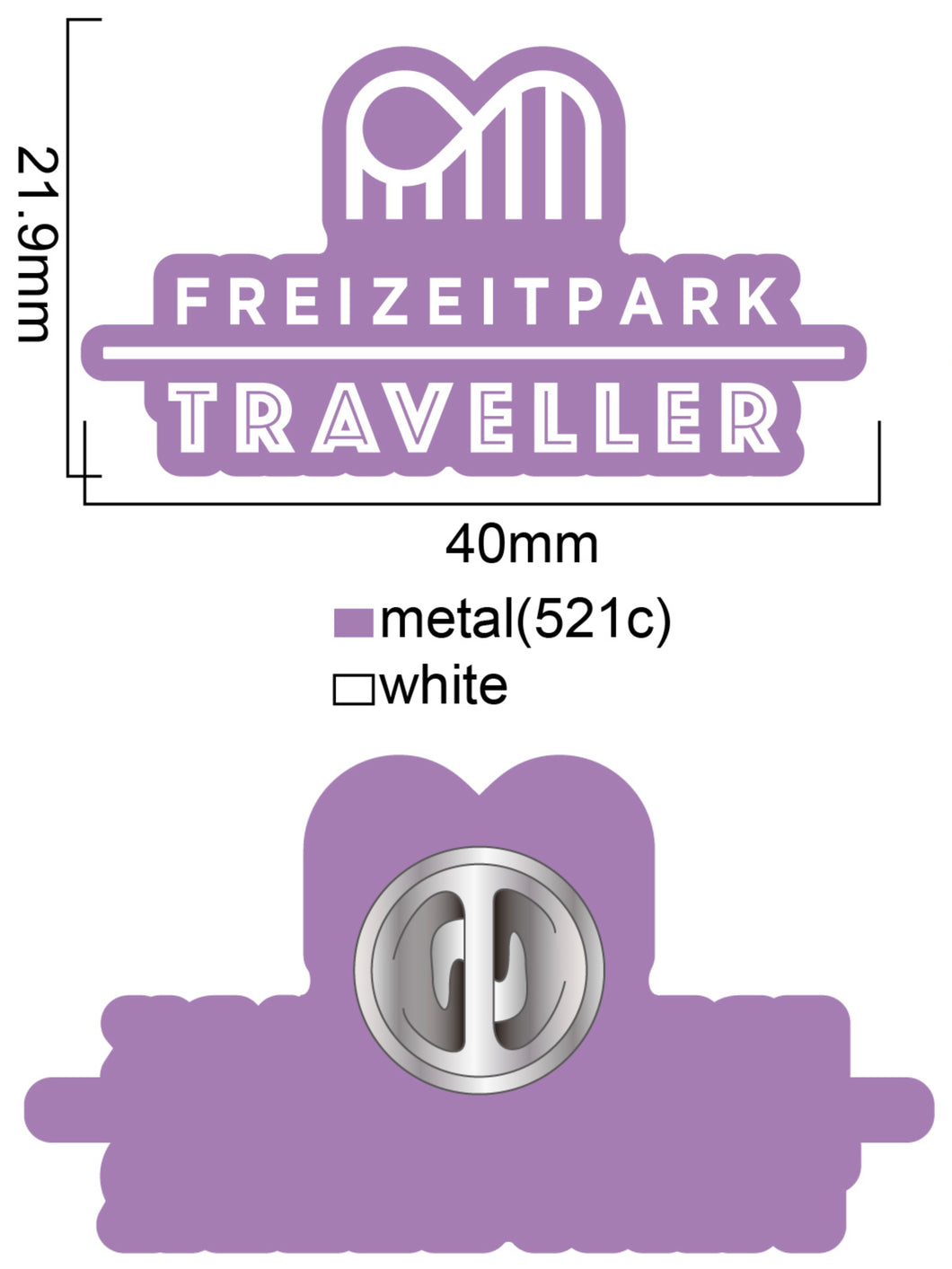 Freizeitpark Traveller Pin Lila
