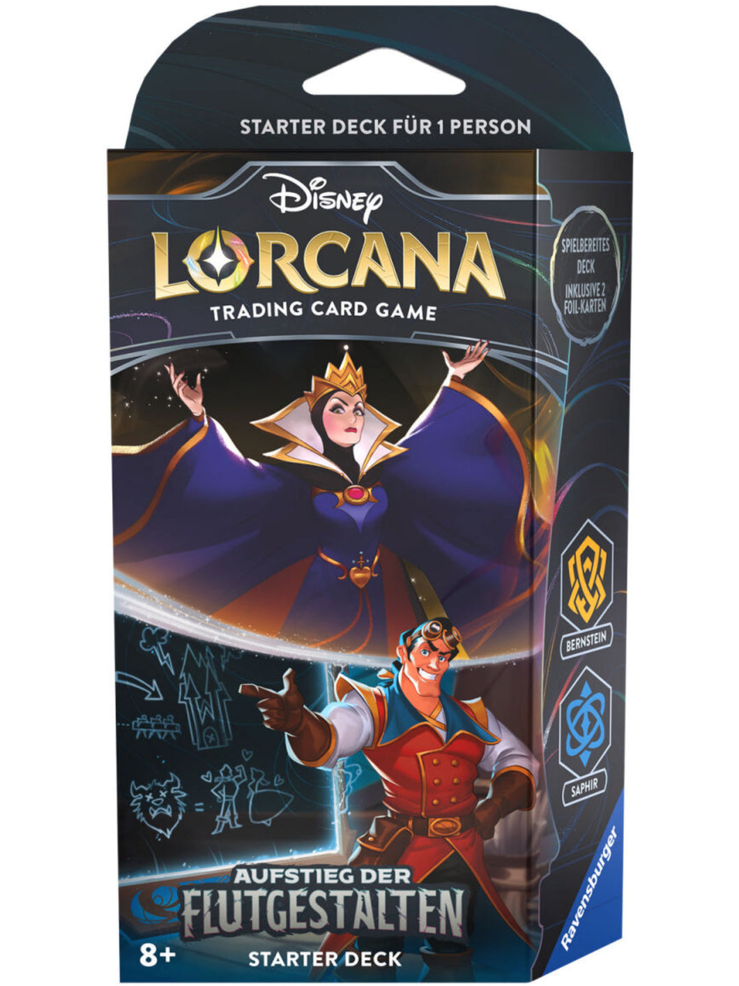 Disney Lorcana Sammelkarten Aufstieg der Flutgestalten Starterdeck Bernstein und Saphir